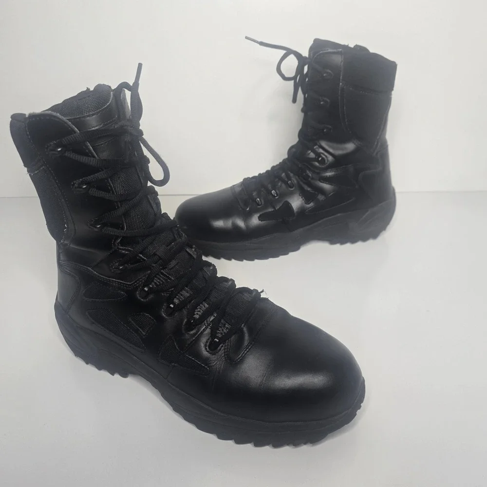 Reebok Rapid Response Mens Stealth Tactical Boot Side Zipper Composite Toe 15M